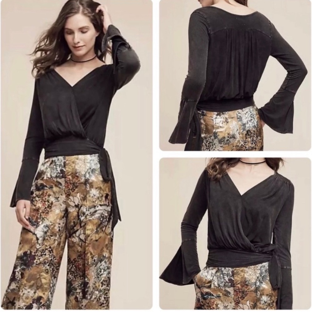 Anthropologie | Deletta | Sirpo Faux Wrap Bell Sleeves